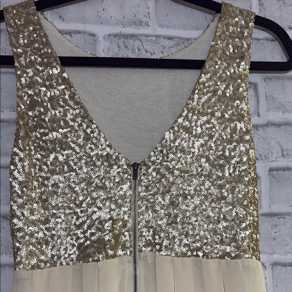 TFNC Gold Sequin and Cream Maxi Dress, size small - Picture 8 of 10